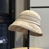 Fashion foreign style bucket hat women's spring and autumn UV protection sun hat shows the trend of small crimping basin hat
