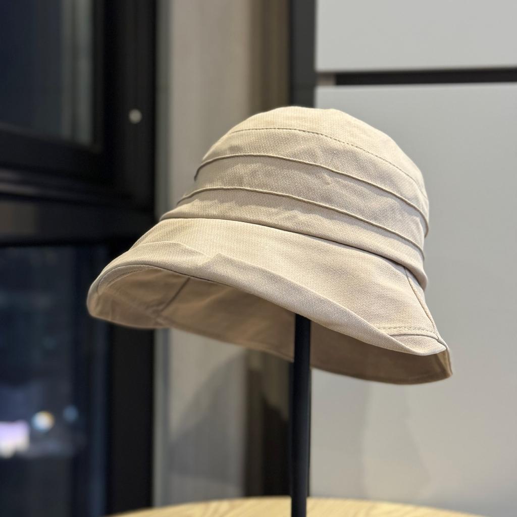 Fashion foreign style bucket hat women's spring and autumn UV protection sun hat shows the trend of small crimping basin hat
