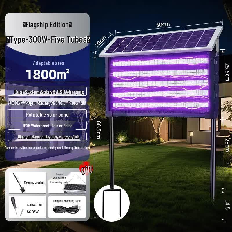 Aoxing Solar Outdoor Waterproof Mosquito & Fly Killer Lamp