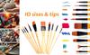Exerz Acrylic Paint Brush Set 10 Pcs Synthetic Hair Artist Professional Brushes In a Travel for Acrylic Watercolor Gouache Face Paint Case/Perfect &