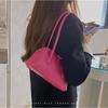 Candy-colored Retro Oil Waxed Baguette Bag with Long Handle Shoulder Under Arm Bag