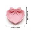 Elegant Heart Shape Jewelry Tray With Pink Bowknot Decoration For Earrings Rings And Necklaces Organizers