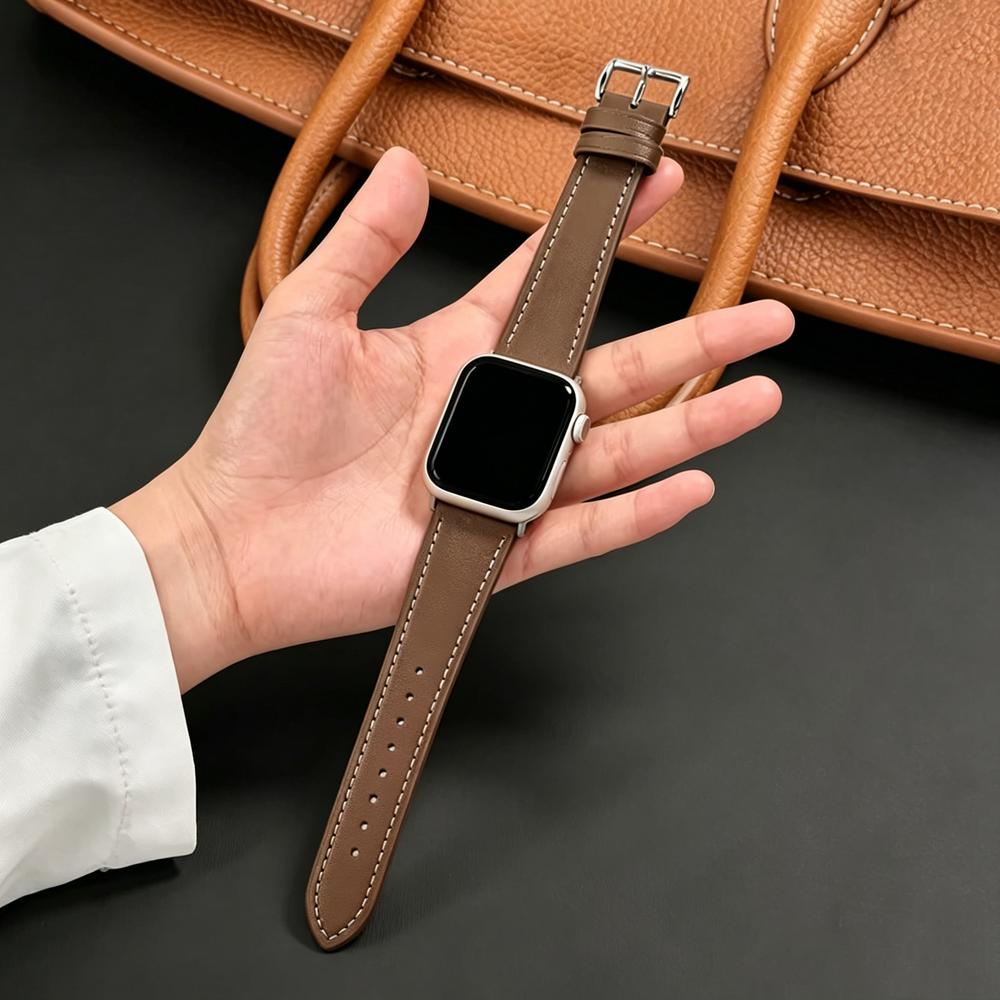 Nice Correa Leather Loop Strap For Apple Watch Band Women 38mm 40mm 41mm 42mm 44mm 45mm 46mm 49mm
