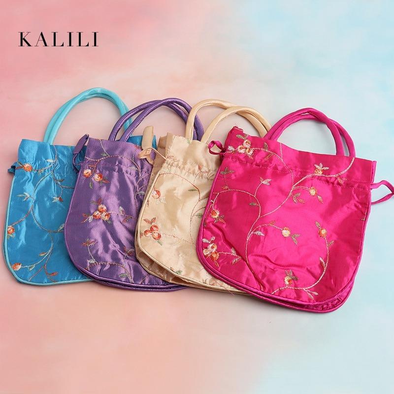 Unsichtbare Handtasche Retro-Stickerei Bündelmund Kordelzug Beutel Schmuck Geschenkverpackung Aufbewahrungsbeutel