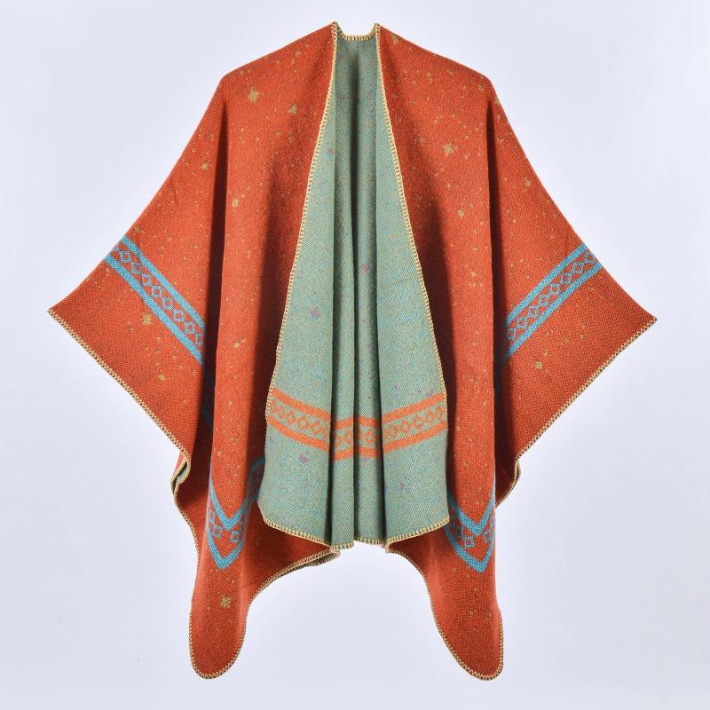 Double-sided Split Shawl Simple Atmosphere Warm Scarf Cape Office Company Air Conditioner Blanket