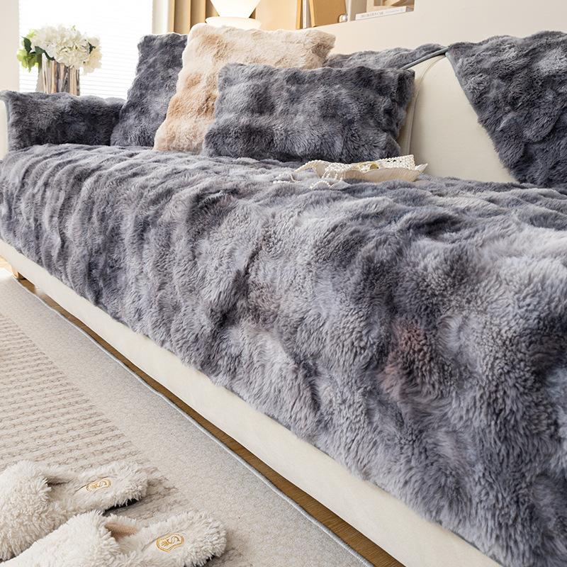 

Зимняя плюшевая подушка для дивана, утолщенная плюшевая подушка для сиденья, нескользящий кожаный чехол для дивана, высококачественная скандинавская простая зимняя модель 70*70cm