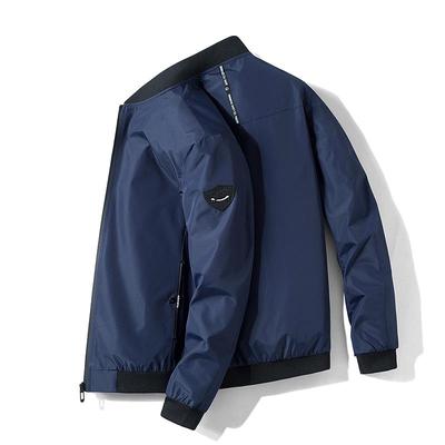 Men's Slim Fit Black Pilot Baseball Jacket - 2025 Spring/Autumn Casual Outerwear