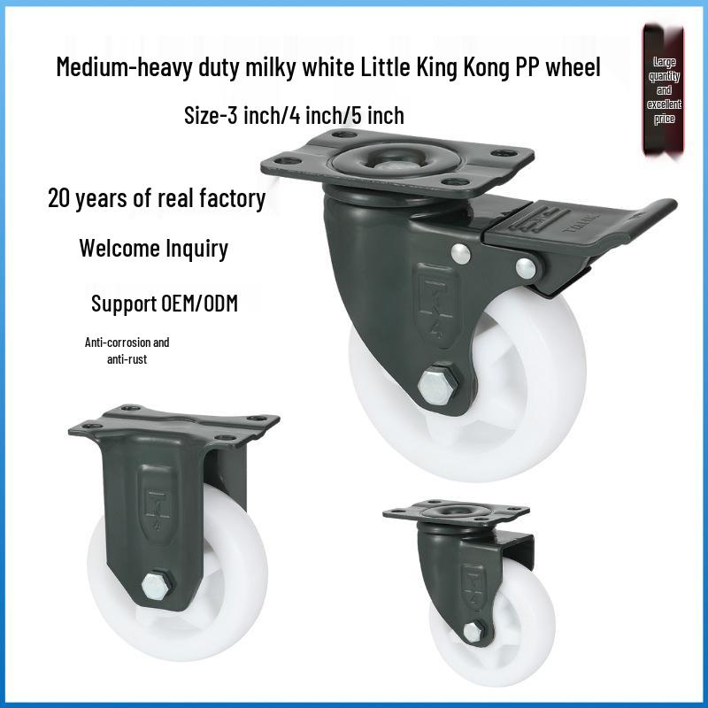 

Medium Brake Handcart Swivel Wheels - Nylon, 3 , 4 , 5 Sizes Available. 3-inch Fixed Wheel