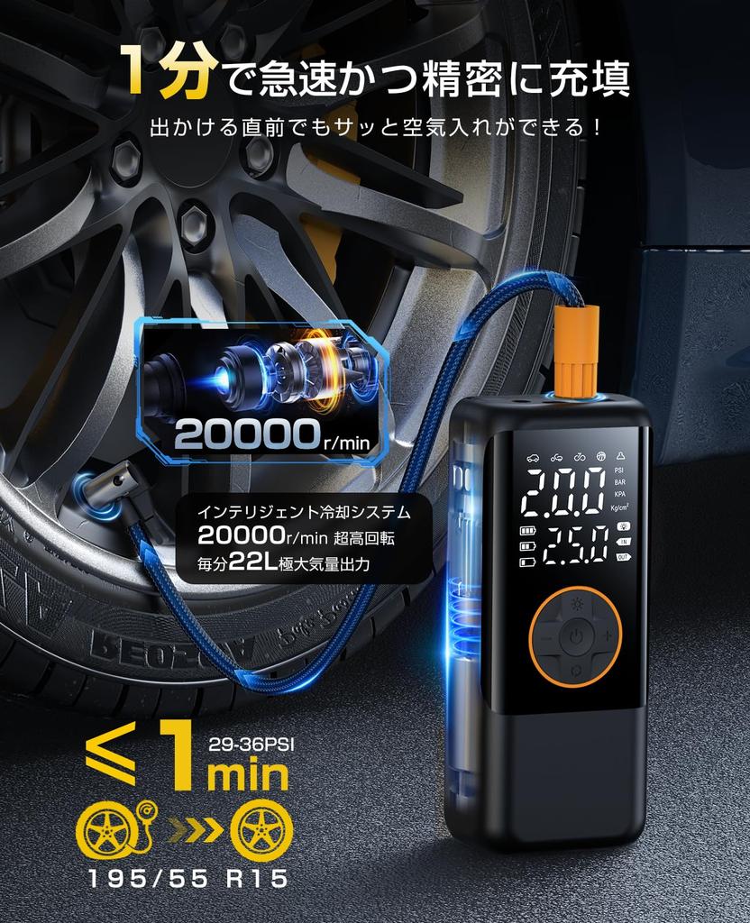 Electric Tire Pump for Bicycles and Motorcycles LCD Fills in 10 2025 New Smart 150 PSI Adjustable Compatible with Presta and Schrader Fast Storage and