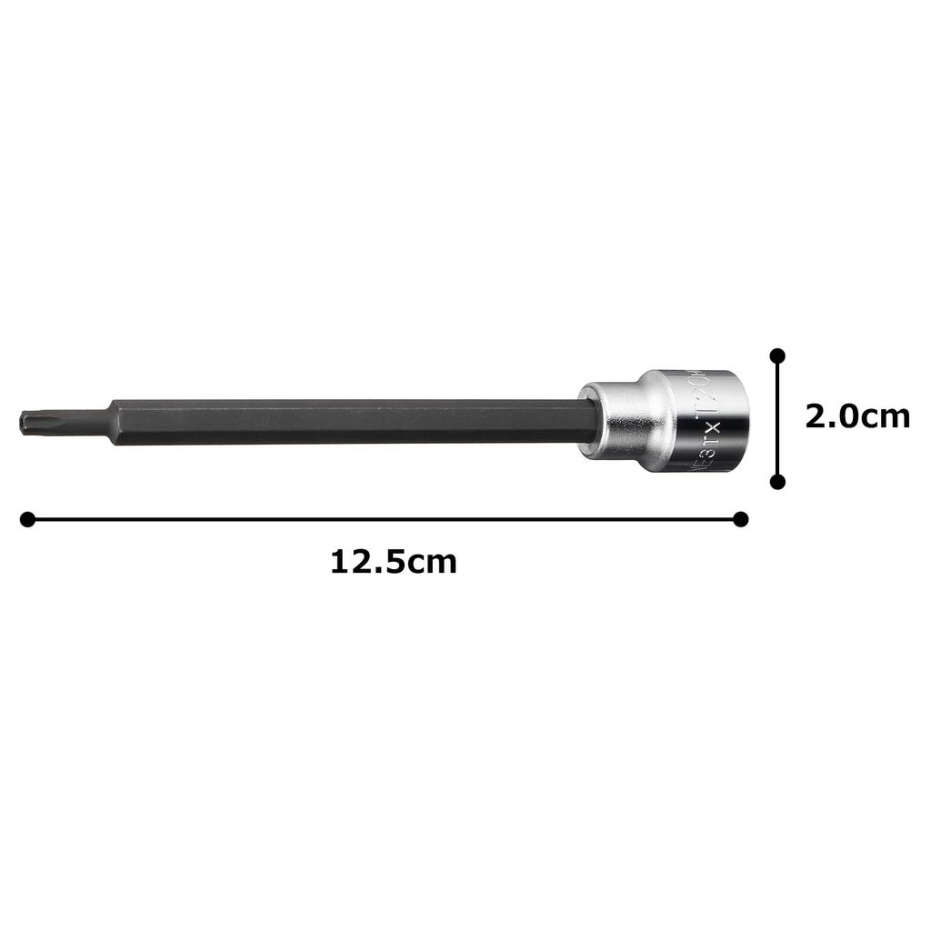 TONE Long Torx Socket T20H (Tamper-Proof Type) 3TX-T20HL, 9.5mm (3/8") Drive,