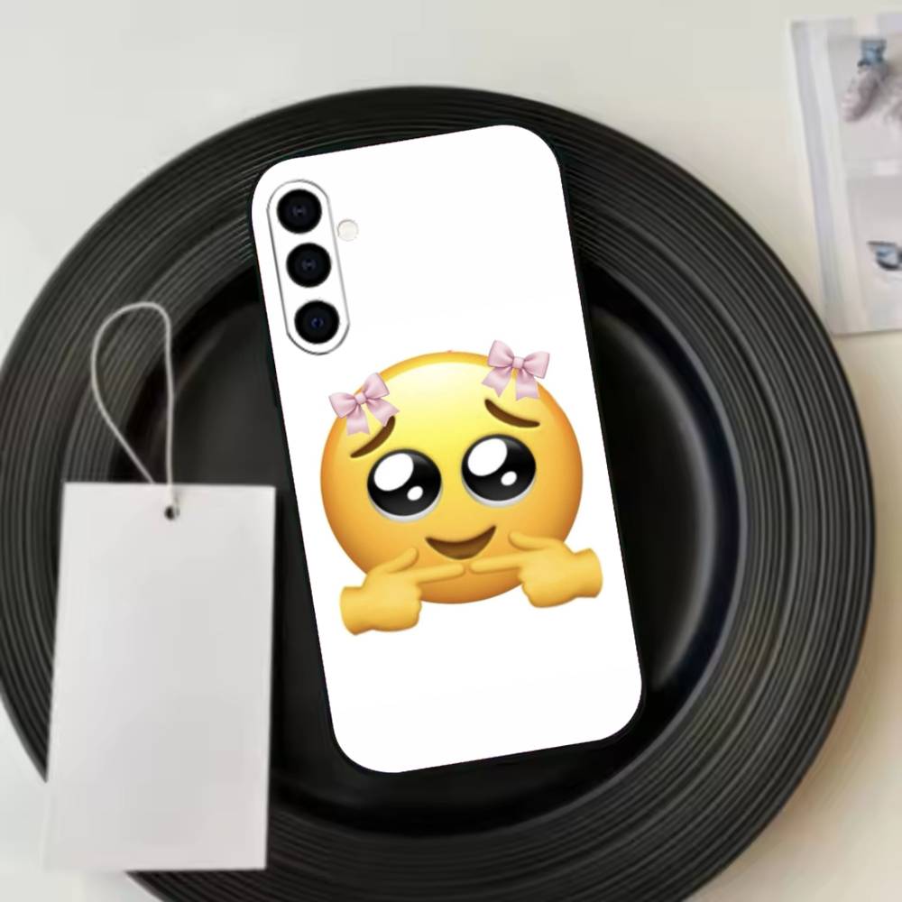 spring emojis Phone Case Black Silicone Soft For Samsung Galaxy A73,A72,A71,A70,A53,A52,A51