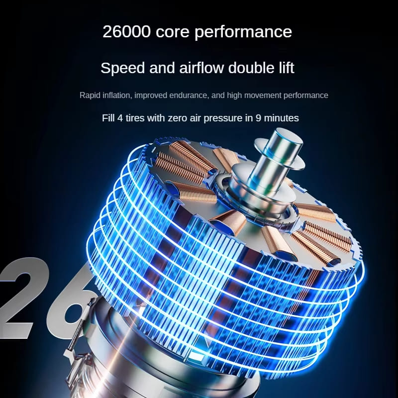 Tragbare Hochleistungs-Hand-Luftpumpe mit intelligentem Digitaldisplay, kabellos und kabelgebunden, geeignet für Autos, Motorräder, Fahrräder, Heimgebrauch