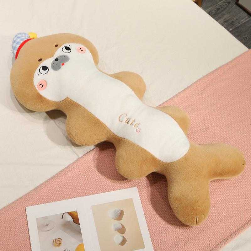 Seal Fishbone Plush Pillow - Cute Bedtime Companion for Boys & Girls