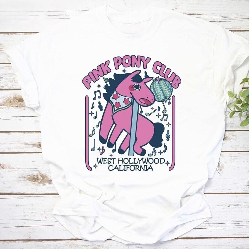 Pink Pony Club Shirt Cowgirl West Hollywood California T-Shirt PA1310_09 S