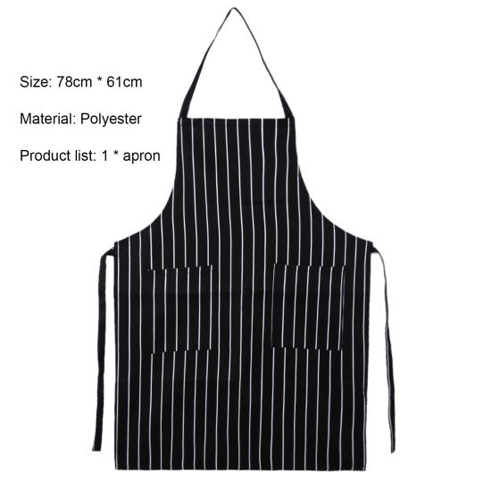 Stripe Kitchen Apron Oil-proof Polyester Gardening Chef Cooking Apron for Cleaning