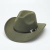 Deerskin Fleece Top Hat Retro Jazz Hat Men's and Women's Felt Hat European and American Woolen Hat Western Cowboy Hat