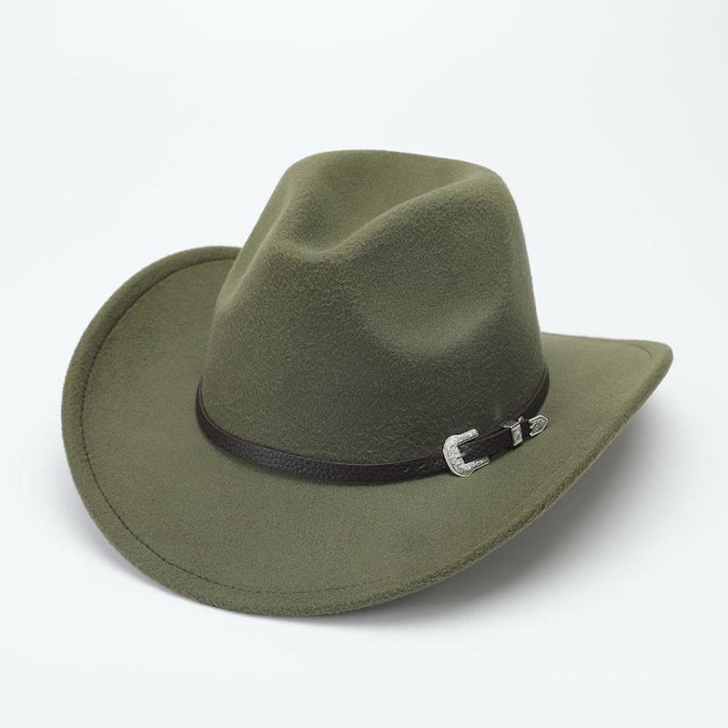 Deerskin Fleece Top Hat Retro Jazz Hat Men's and Women's Felt Hat European and American Woolen Hat Western Cowboy Hat