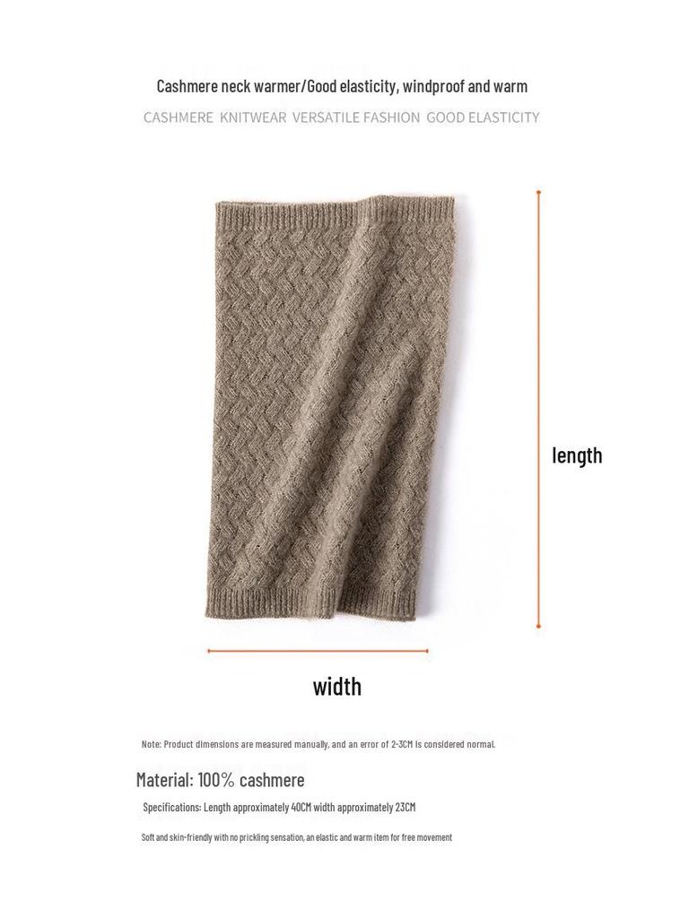 Pure Cashmere Women's Thick Knit Neck Warmer - Autumn/Winter False Collar Scarf