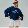 Women's Oversized Temperament Sweatshirt with Letter Print and Fleece Lining