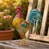 Metal Rooster Statues Waterproof Chicken Sculpture Metal Garden Deco Outdoor Yard Ornament
