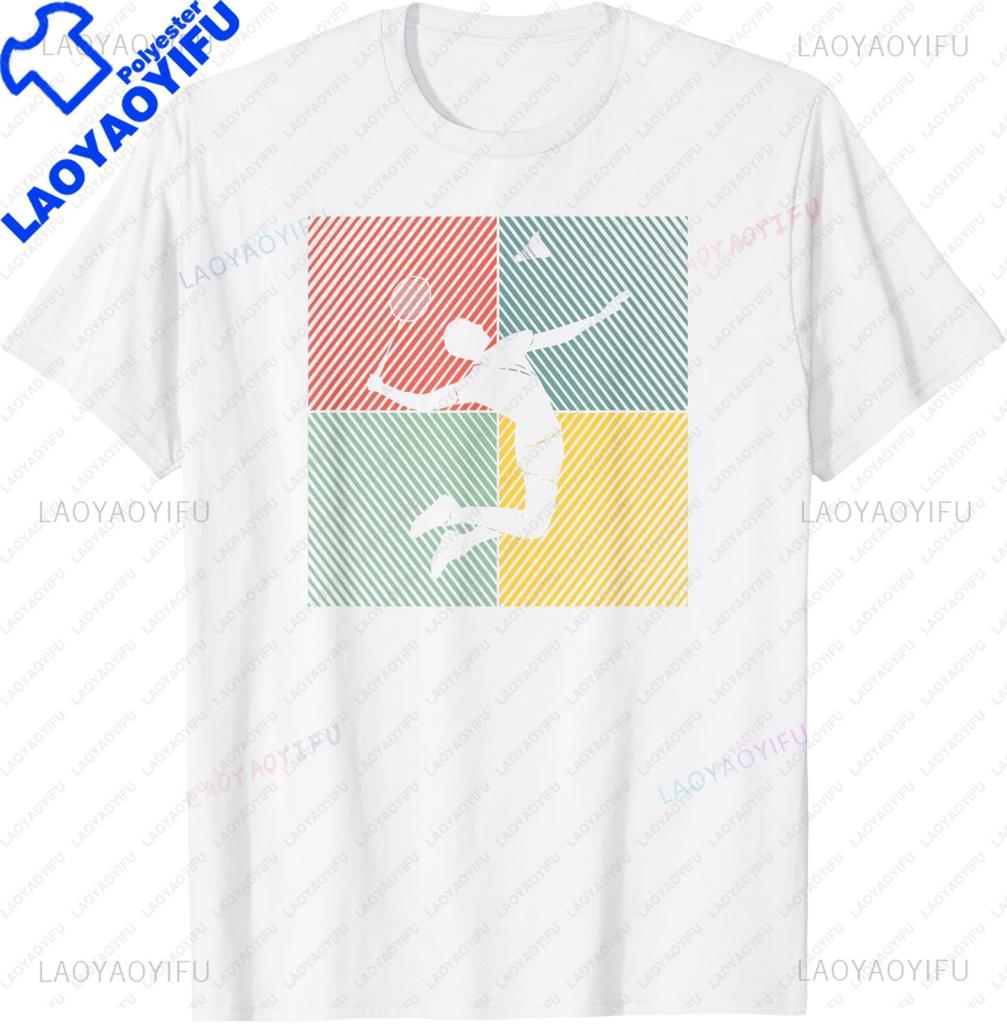 Colorful Shuttlecock Birdie Badminton Player Sports Lover TShirt Unisex Clothing Tops Streetwear Graphic T Shirts Camisetas