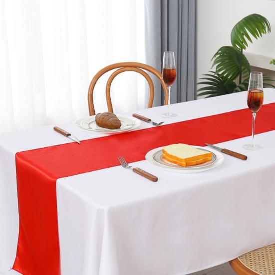 Satin Table Runner 69" X 12" Solid Color Table Runner Wrinkle Resistant Silky Smooth Table Runner for Dining Table Wedding Bridal Shower Modern Events