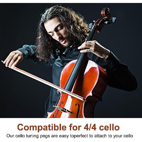 4pcs Cello Tuning Peg No Hole Ebony Wood 4/4 Cello Peg Elegant Musical Instruments Parts Cello Tuning Pegs Cello Tuning Pegs 4/4 Cello Tuning Pegs