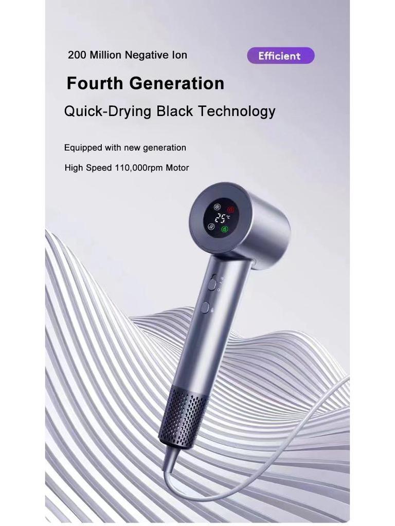 High-Speed Hair Dryer with Blue Light & Ionic Technology - Powerful, Gentle On Hair