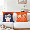 Aperols Spritz Flannel Pillow Case Suitable For Bedrooms Living Rooms Cars Home Decoration