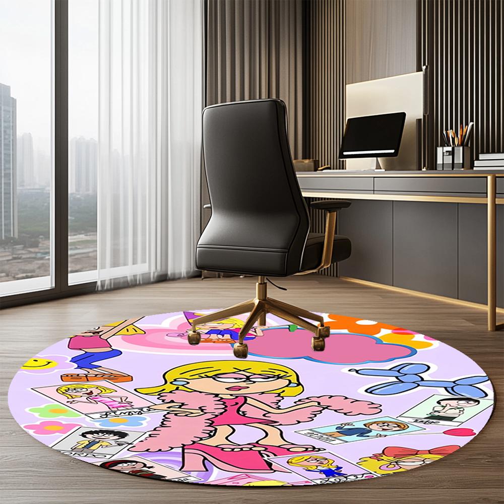 Lizzie McGuire Printed Round Rug Carpet Chair Rug Area Rug Entryway Doormats,for Office Chair Living Room Bedroom Kitchen Room.