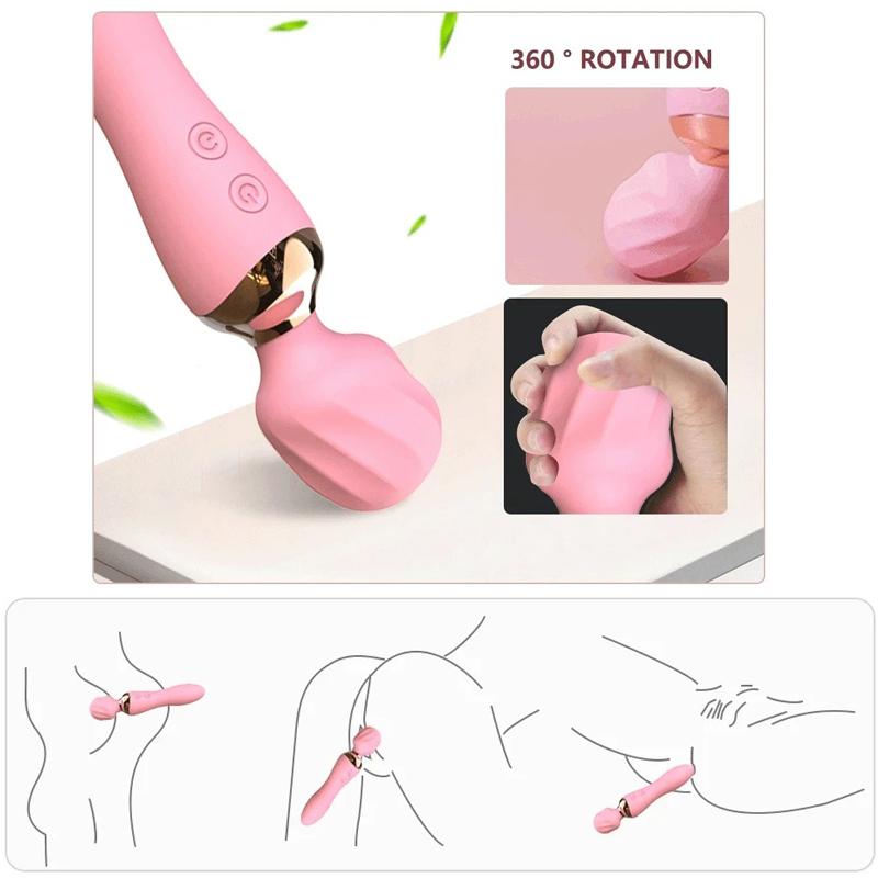 10 Speeds Heating AV Vibrators Magic Wand Vibrators Clitoral Stimulators Vaginal G-spot Massagers Women's Masturbators Sex Toys