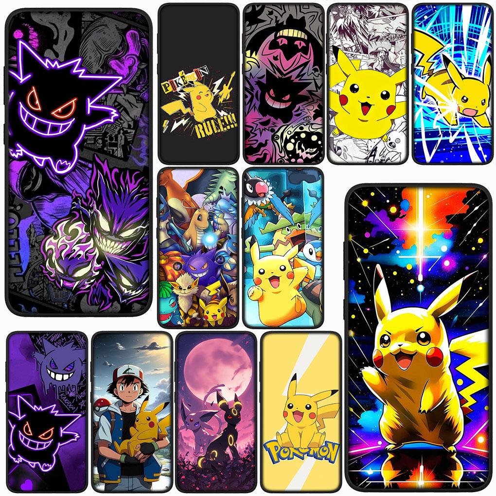 for Motorola Moto G86 G57 G67 G24 G15 G54 Power G13 G14 G34 G35 G45 G60 G53 G55 G64 G75 G72 Case P-Pokemons GO Gengar P-Pikachus
