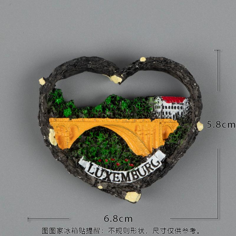 Deutscher Kühlschrankaufkleber Berlin Frankfurt Architektur Tourismus Souvenir Magnetaufkleber 3D dreidimensionale Luxemburg Mun