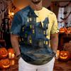Men's Halloween Printed Short Sleeve Neck T-Shirt for Casual Daily Wear Holiday Party