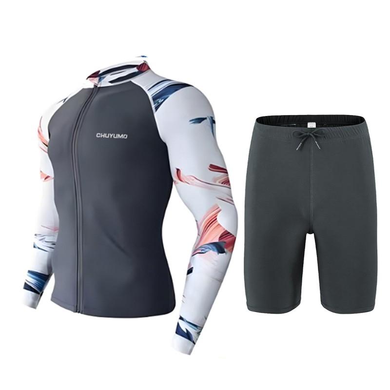 Mens Quick-Dry UV Protection Rash Guard Surfing Diving Snorkeling Swimming Fitness Outdoor Water Sports
