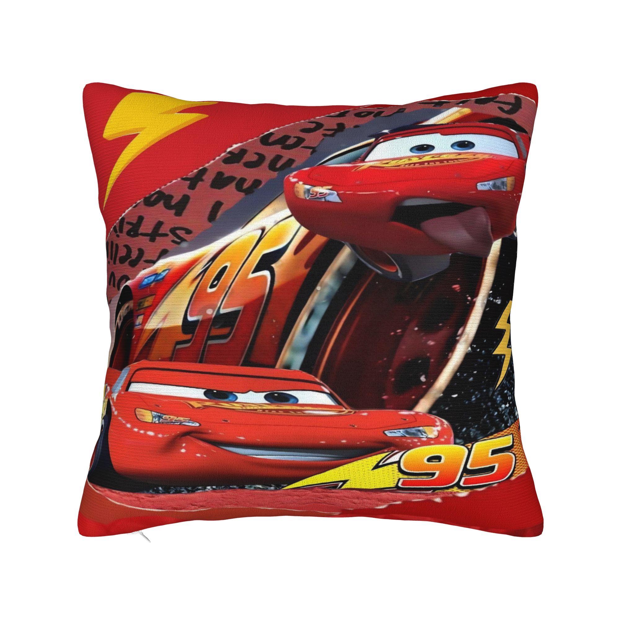 

Cars L-Lightning M-McQueens Pillow Cover Vintage Pillow Case For Sofa Couch Bed Living Room Graphic Pillowcases Gift Idea 12x12Inch