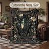 Beetle Floral Garden Theme Throw Blanket Custom Name Text Personalized Blanket Soft Cozy Blanket for Home Sofa Bed