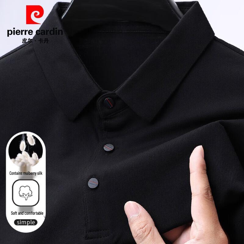Pierre Cardin Men's Long-Sleeve Silk Blend Polo Shirt