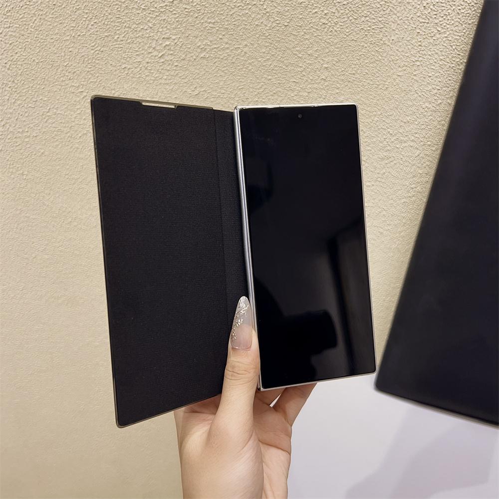Luxury Business Carbon Fiber Pattern PU Leather Skin Flip Shell For Samsung Galaxy Z Fold 7 Cases Shockproof Protect Back Cover