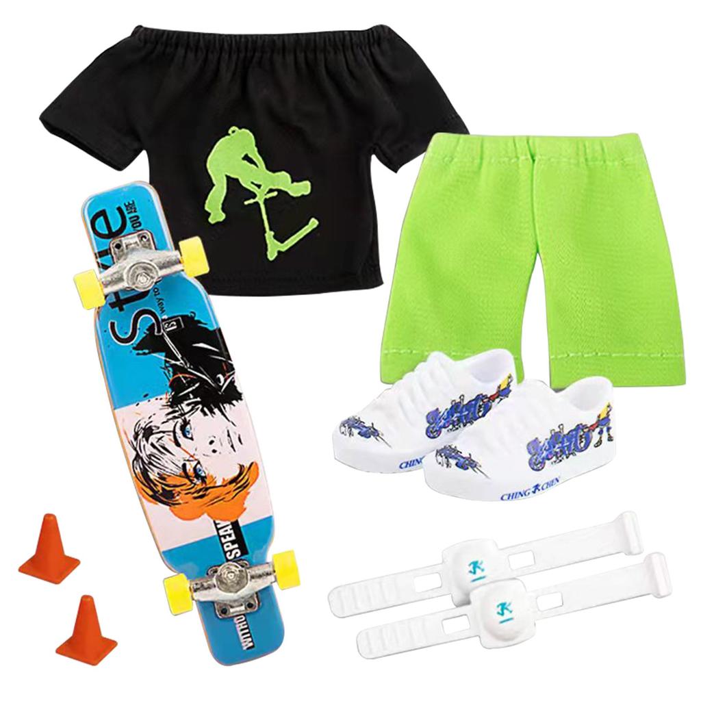 Mini Finger Scooter Set | Mini Finger Skateboard s kalhotami a botami
