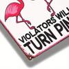 Vintage Pink Flamingo Parking Only Sign, Retro Metal Warning Plaque, 8x12 Inch Iron Yard Decor
