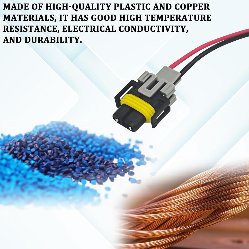 H8 H9 H11 Fog Light Wiring Harness Connector Plug Kit, Fog Light Connector Plug H11 Pigtail Connectors Sockets Adapter, Pigtail Adapter Plug with