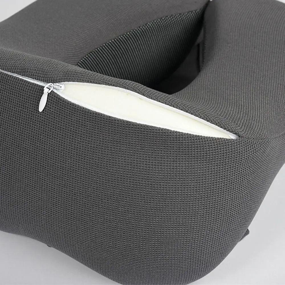 Adjustable U-shaped Pillow with Cap Removable Hooded Pillow Portable Car Neck Cushion  Office Naps