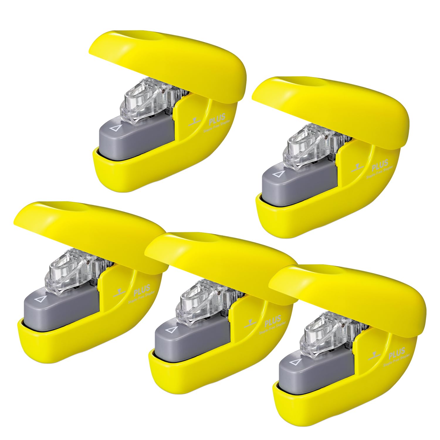 

Plus Needleless Stapler Paper Clinch Set of 5 Yellow,