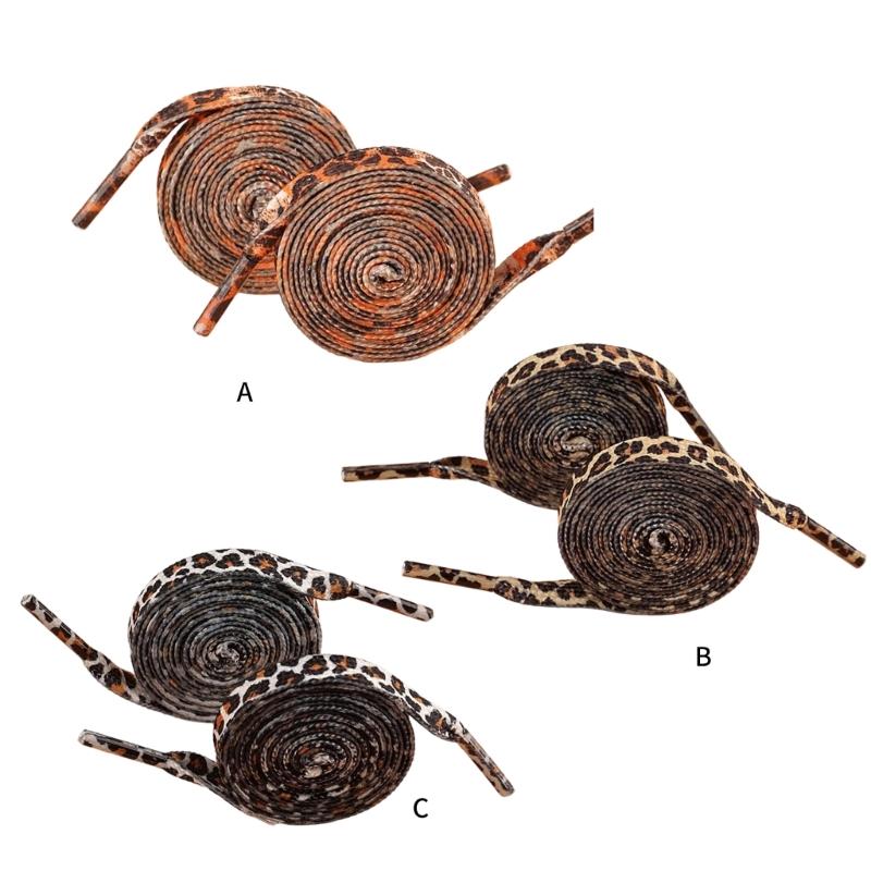 Leopard Prints Shoe Laces Polyester Shoe Laces 120cm Long Flat Shoelaces for Adults Kids Trainers Sneakers Running Shoes