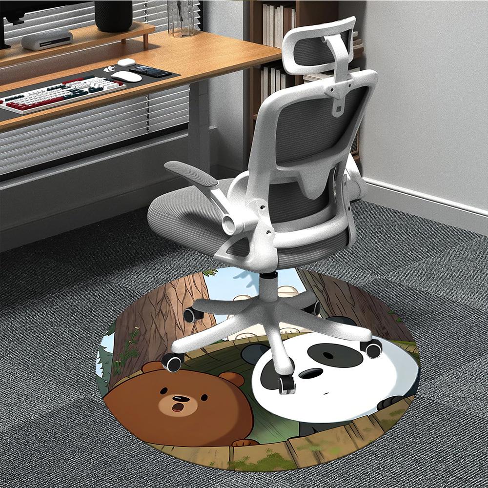 

1pc We Bare Bears Friends Office Round Area Rug, Under Office Chairs Bedroom Living Room Home Decor, Room Decoa1022176 80cm by 80cm