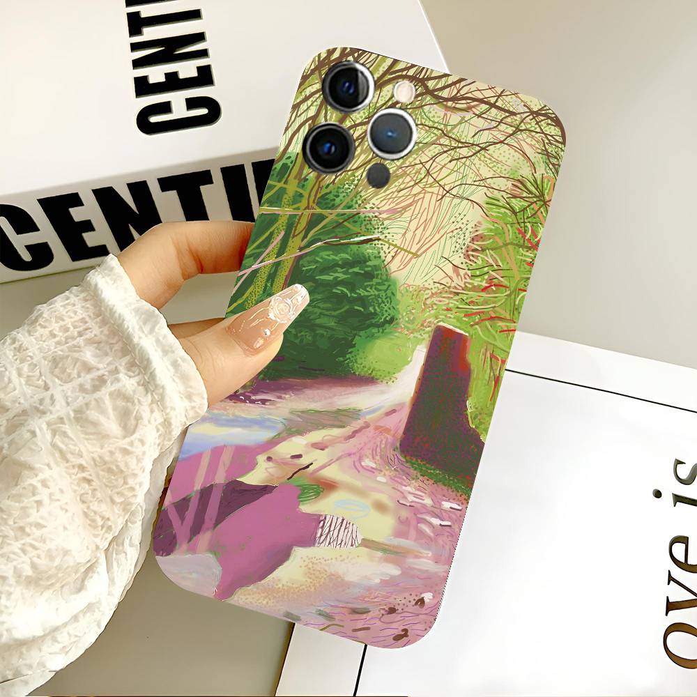 David Hockney Art Phone Case Black Silicone Soft Shell For IPhone 17 16 15 14 13 12 11 Air Pro Max Plus Hot Sale