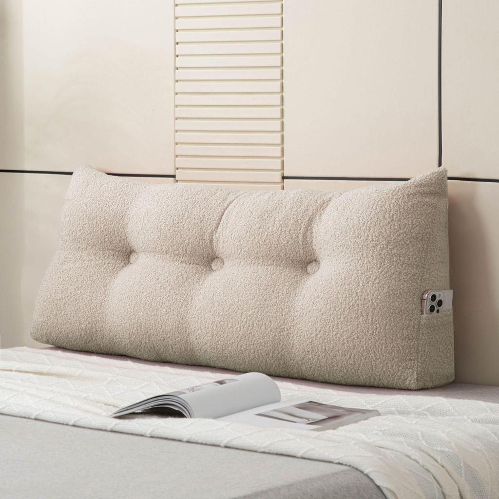 Almofada Lombar Grande Triangular: Almofada Macia Acolchoada para Cabeceira para Uso com Celular e Conforto de Estudantes em Camas Tatami.