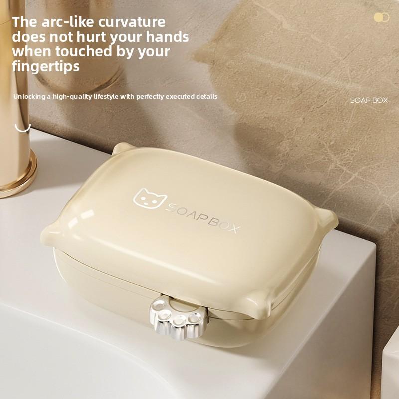 

Мыльница, Мыльница кремового типа, Коробка для хранения мыла, Двухслойная дренажная коробка для хранения, Портативная коробка для столешницы в ванной 12.1*9.1*5.1cm кремовый