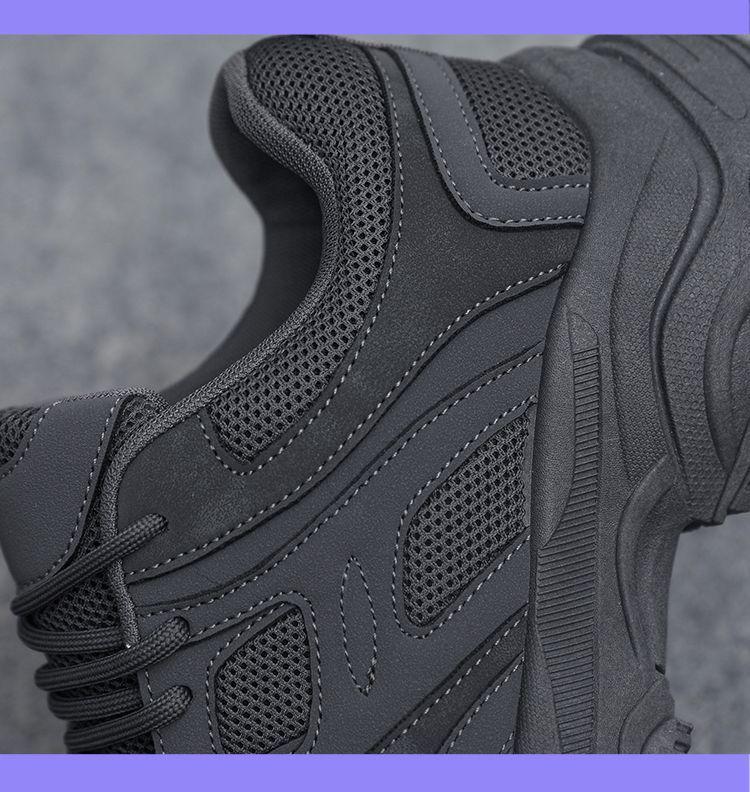 Men's All-Black Summer 2025 Sneakers: Casual Teen Running Shoes with Thick Soles